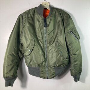 Mens Vintage USAF Nylon Flyers Bomber Jacket XS MA 1 Reversible